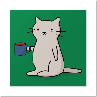 Coffee Cat T-Shirt Posters and Art